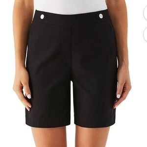 Rafaella Black Women's Shorts Size 16 Elastic Stretchy Waist